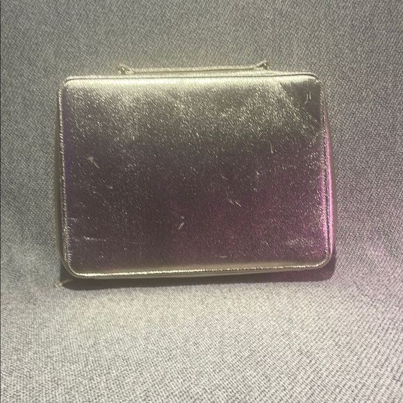 Lancome Gold Cosmetic Bag with Embossed Floral Design - Picture 8 of 16